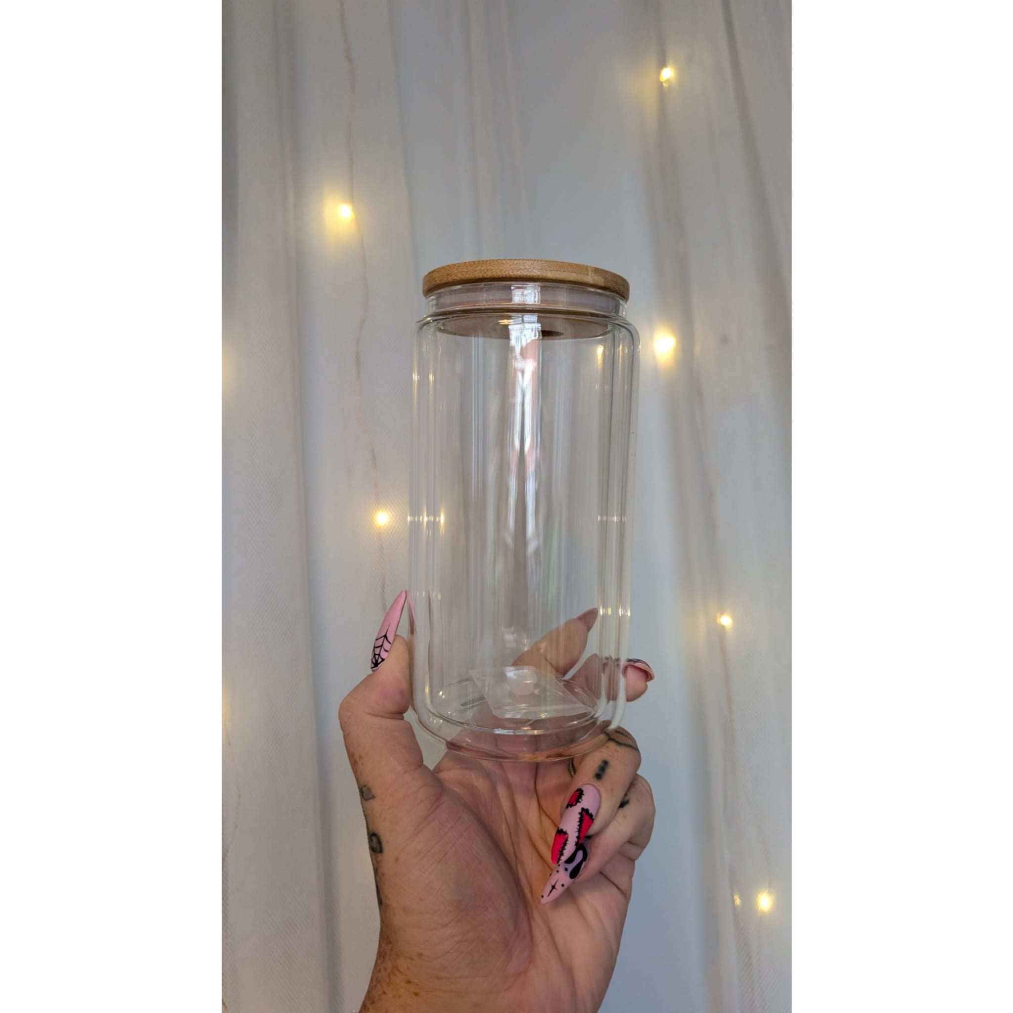 16oz Glass Snowglobe Cup