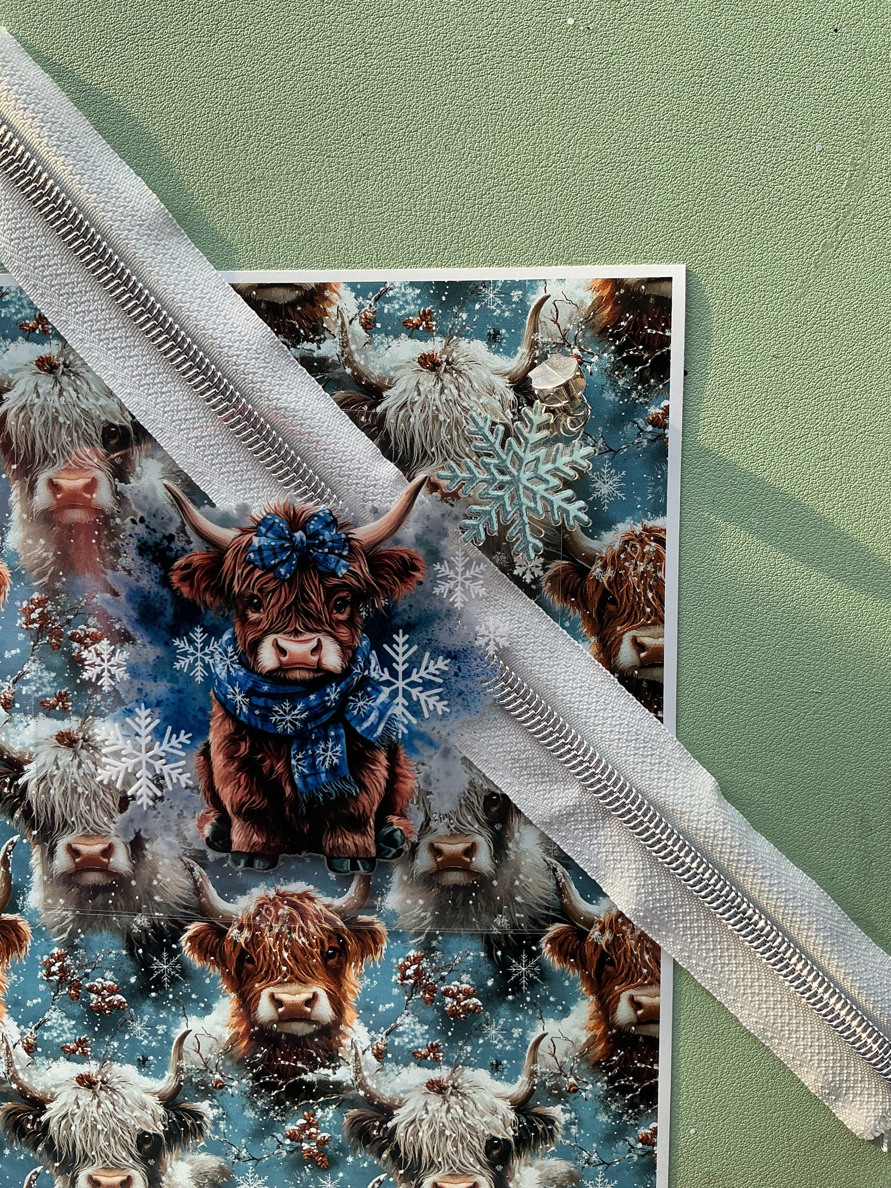 Zipper Winter Highland cow