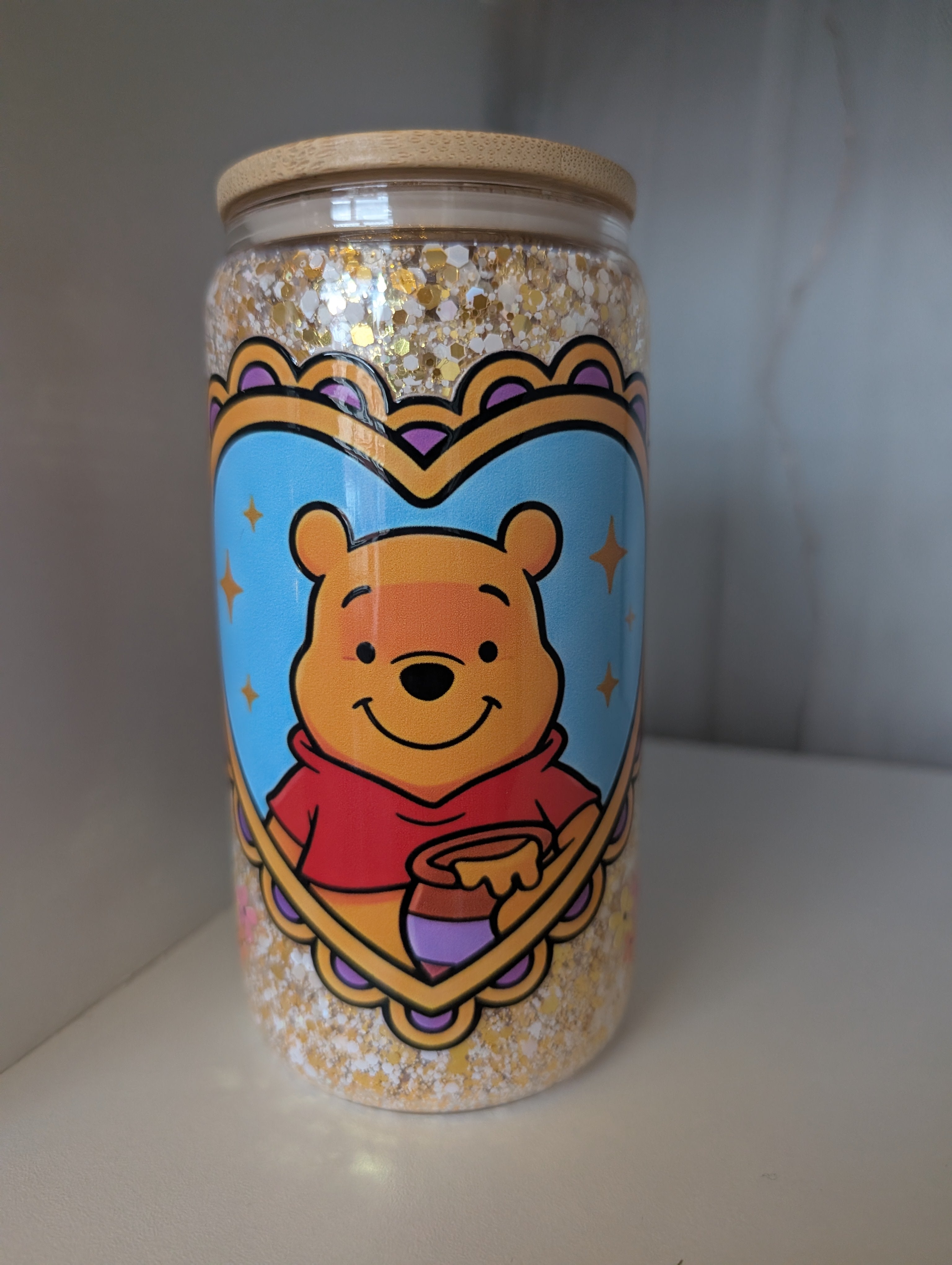 16oz Glass Winnie Glitz 5